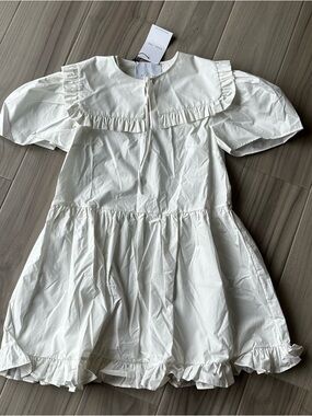Naya Rea Oriel Dress with Detachable Collar White